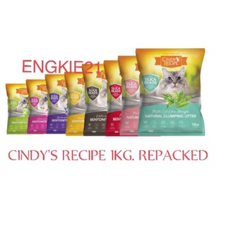 CINDY'S RECIPE NATURAL CLUMPING BENTONITE CAT LITTLER SAND 1KG. REPACKED #1