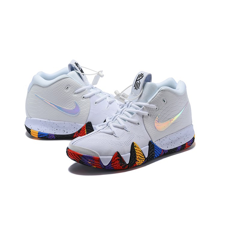 kyrie 4 white and rainbow