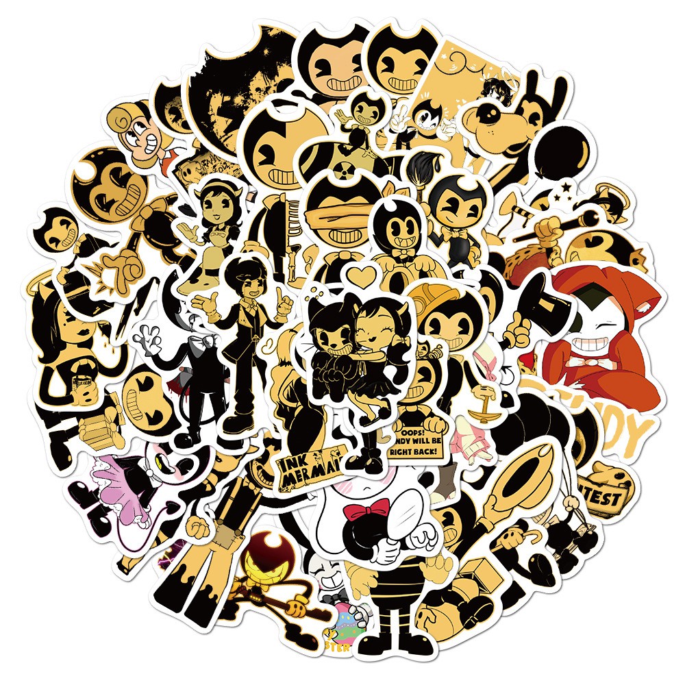 Y&P| 50pcs Bendy and the Ink Machine Graffiti Waterproof Stickers Set