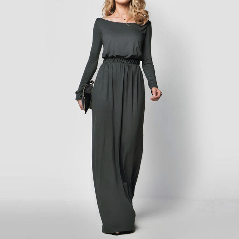 long grey maxi dress