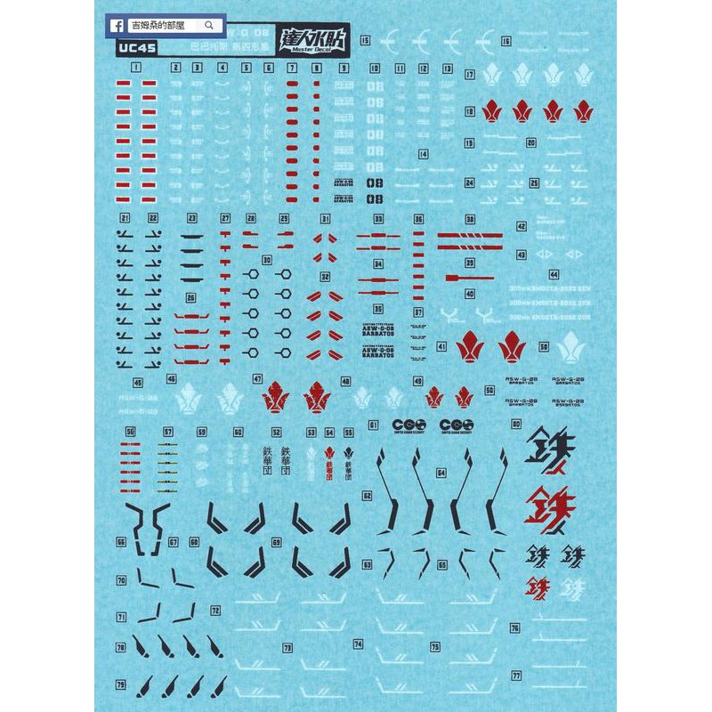 UC45 Barbatos 1/100 MG Water Slide Decal from D.L | Shopee Philippines