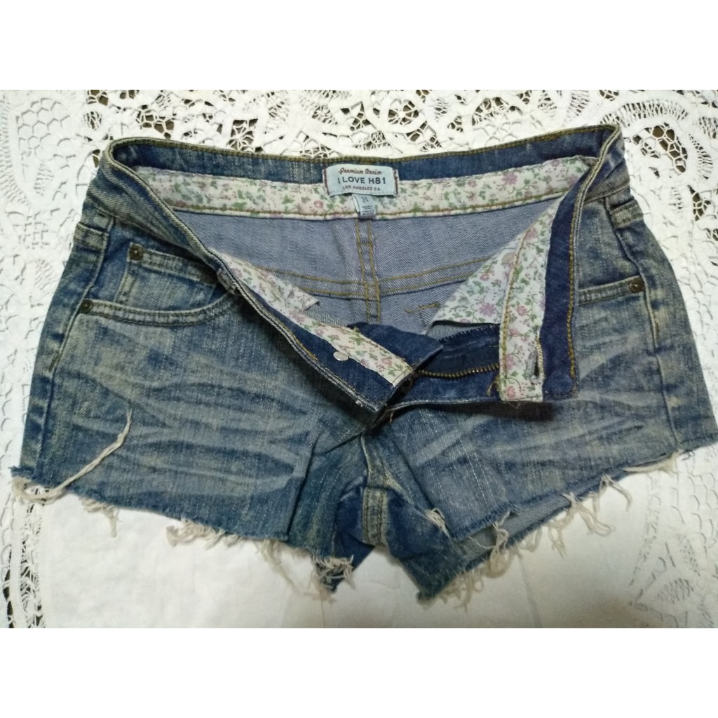 washed out denim shorts