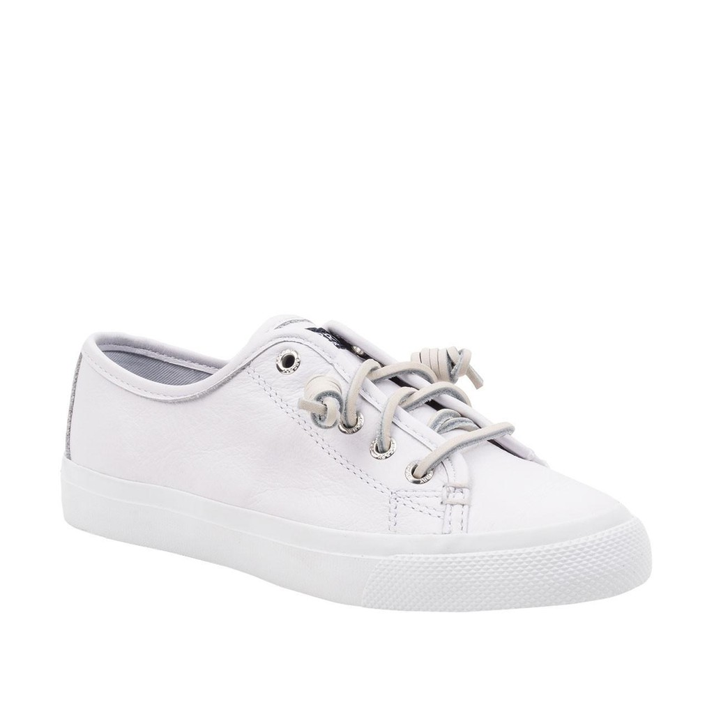 sperry white shoes leather