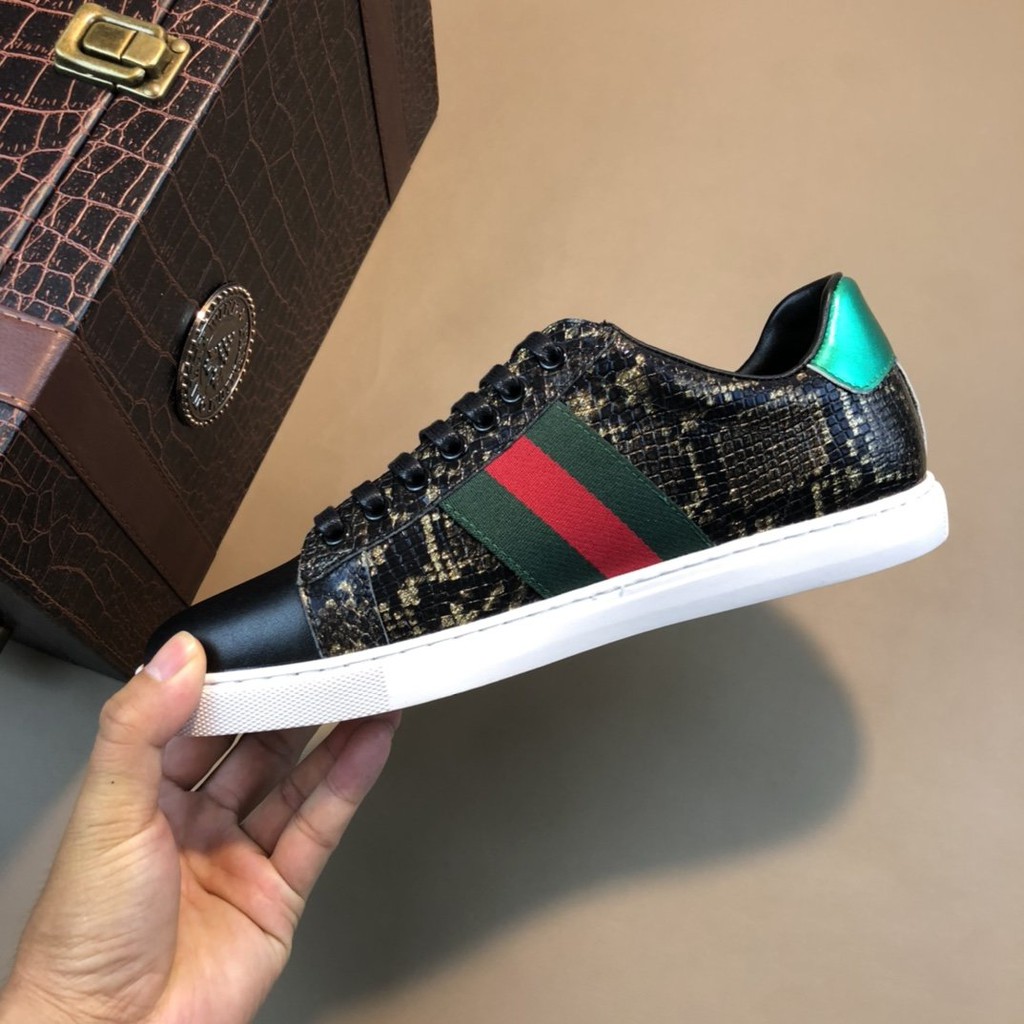 100 Original Gucci Ace Gg Supreme Embroidered Bees Genuine Sneaker For Men Shopee Philippines