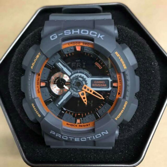 g shock grey and orange