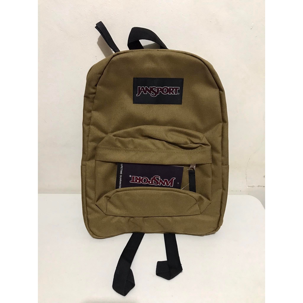 JanSport Plain Superbreak Backpack Bag Khaki Shopee Philippines