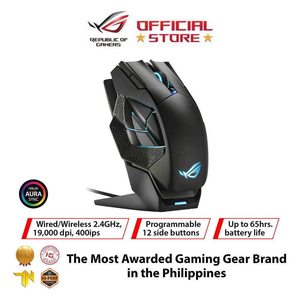Asus ROG Spatha X Wireless Gaming Mouse with Dual-mode connectivity ...