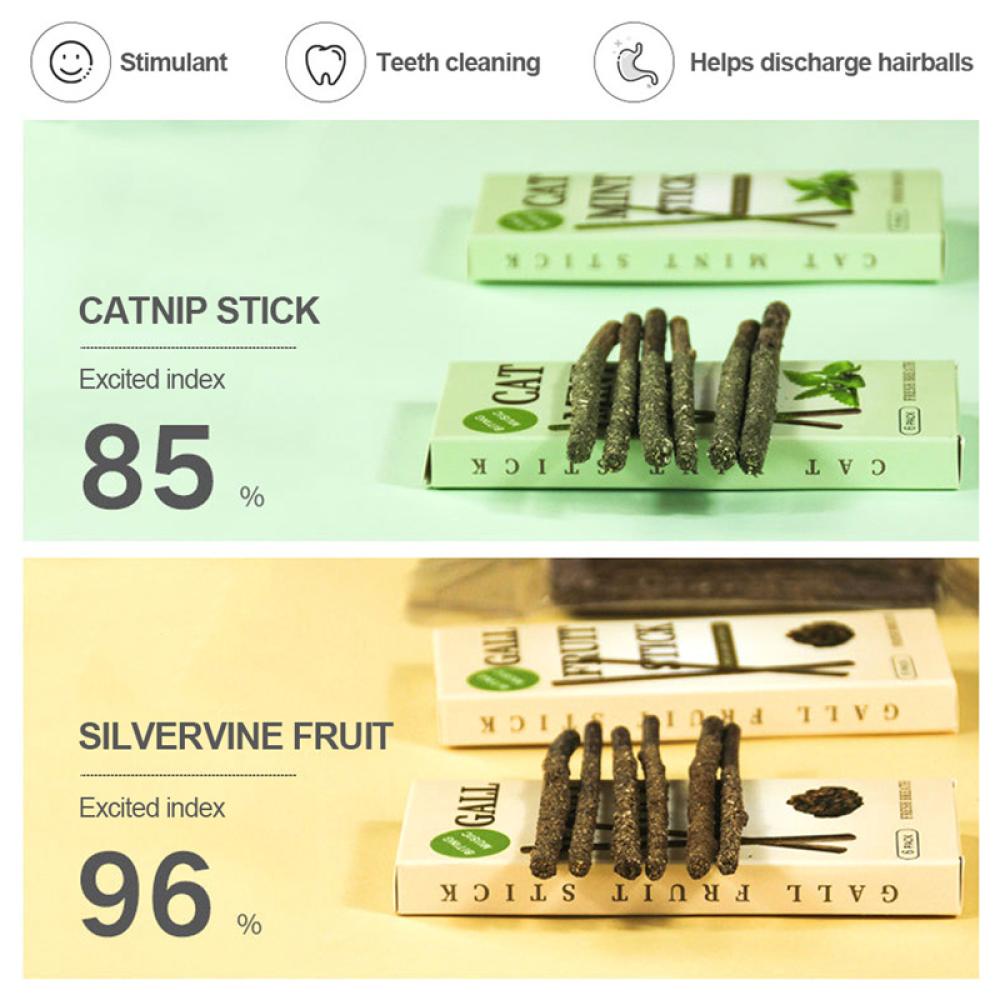 BESTLINK 6 Sticks/Box Cat Chewing Toys 100% Natural Silver Vine Catnip Toys Sticks Kittens Teeth Cleaning Stick F1U4 #3