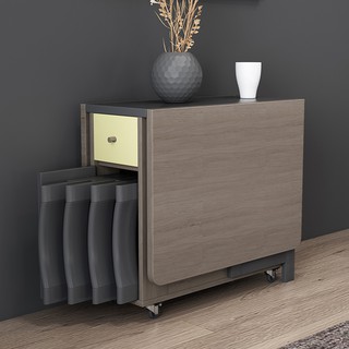 Ready stock-Nordic multifunctional folding dining table and chair