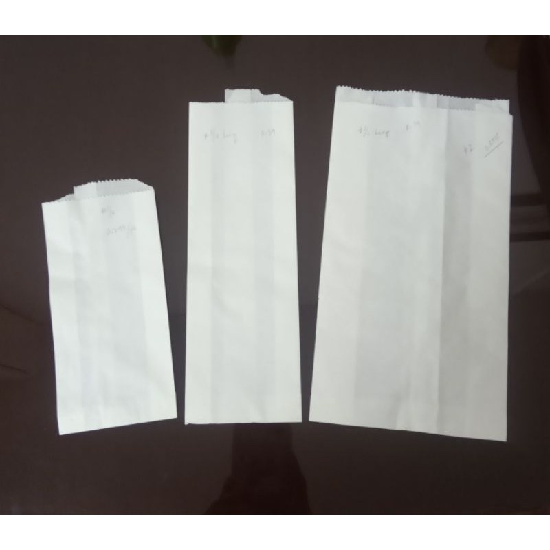 Small White Flat Bottom Paper Bag V Type Paper Bag Pcs Shopee