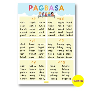 4 PCS. PAGSANAY SA PAGBASA POSTERS A4 EDUCATIONAL CHARTS TAGALOG ...