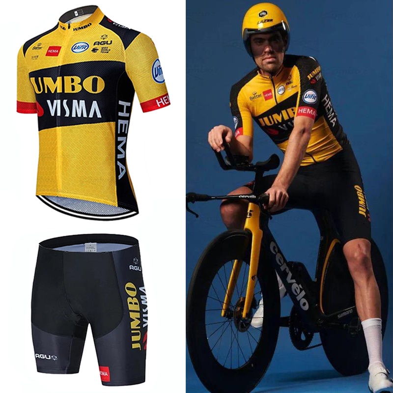 JUMBO VISMA Roglic Slovenian Champion 2021 Cycling Summer Set 9d Gel Pad "NEW" 