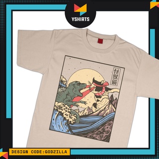 YSHIRTS  Godzilla  Design Graphic Printed Tees Khaki Streetwear Tshirt #7