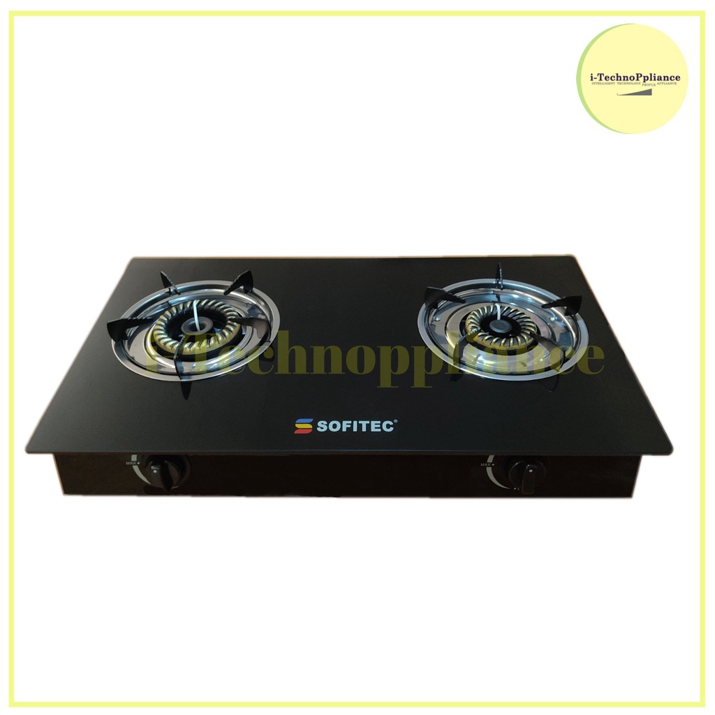 Tempered Glass Gas Stove Double Burner Gas Stove Sofitec SGS0203 Heavy