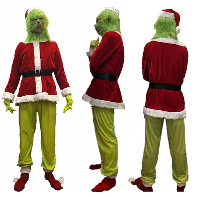 Adult Santa Grinch Cosplay Costume How the Grinch Stole Christmas Suit ...