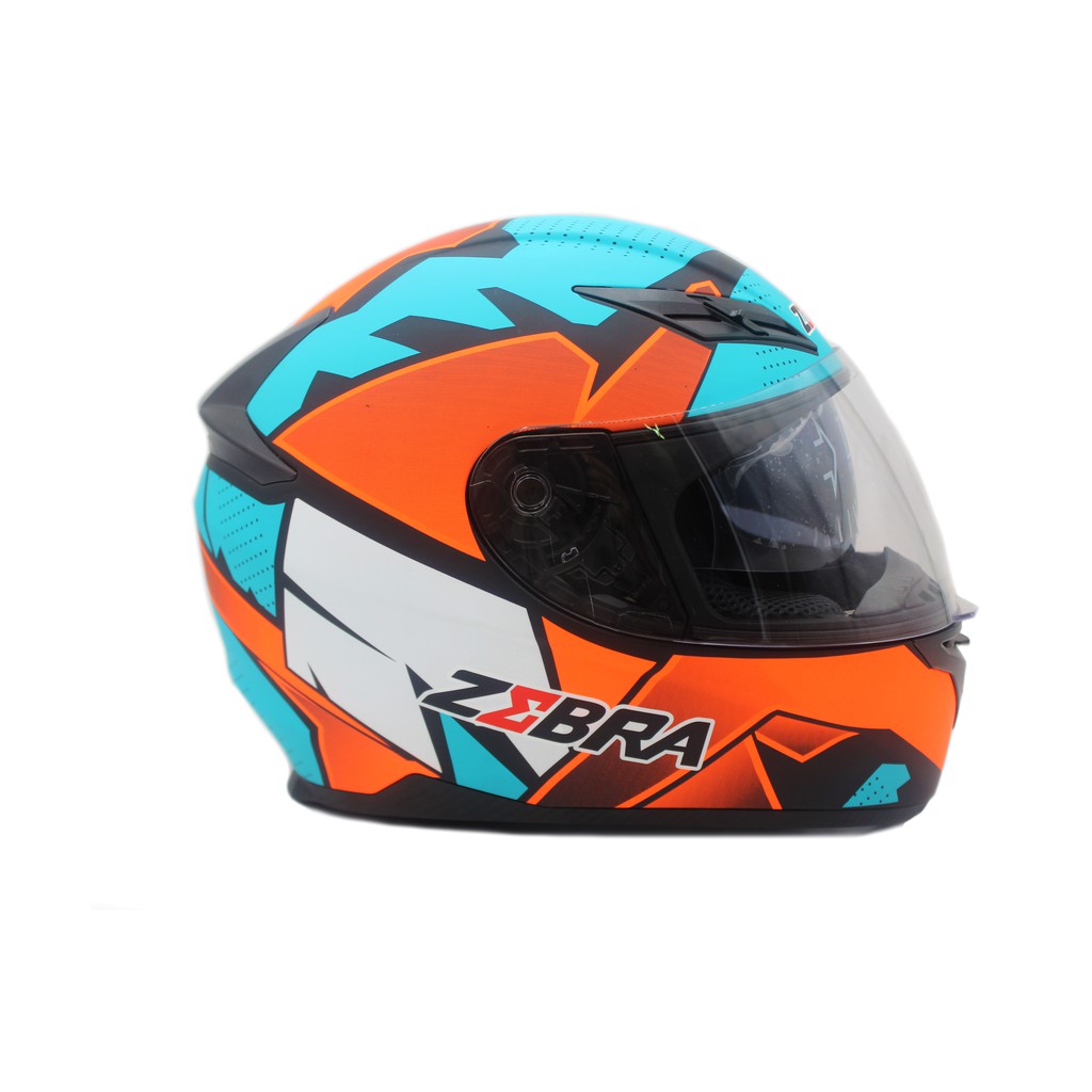 ZEBRA Helmets MX-301 Full Face Sun Visor Motorcycle Helmet W/ LED Light