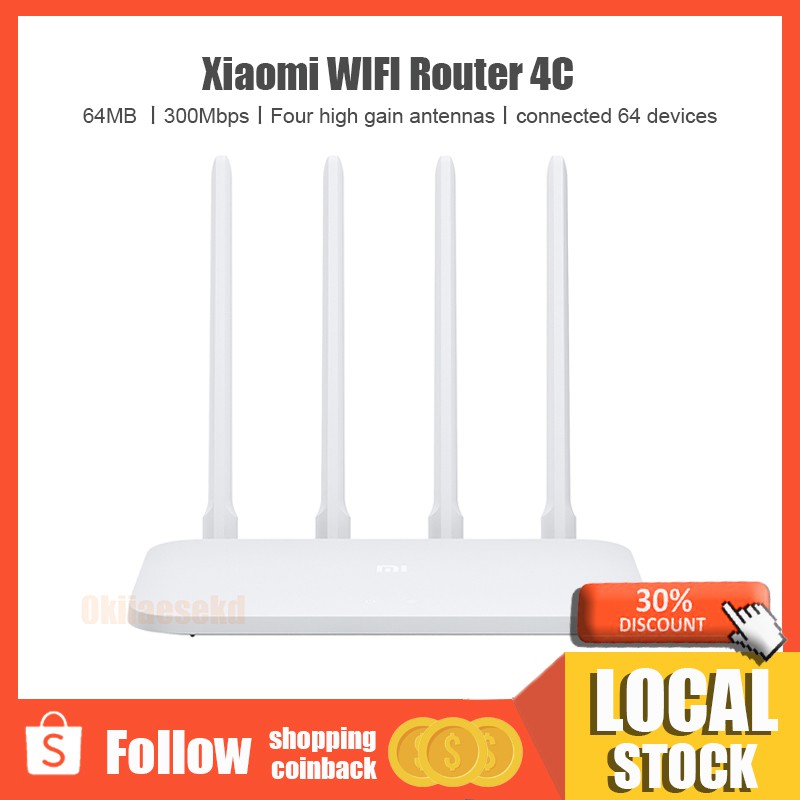 Xiaomi WIFI Router 4C 64RAM 300Mbps WiFi 4 Antennas Smart APP Control