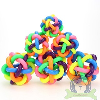 Colorful Bell Ball Pet Toy Ball Dog Sounding Toy Small 5.5cm Rubber Ball