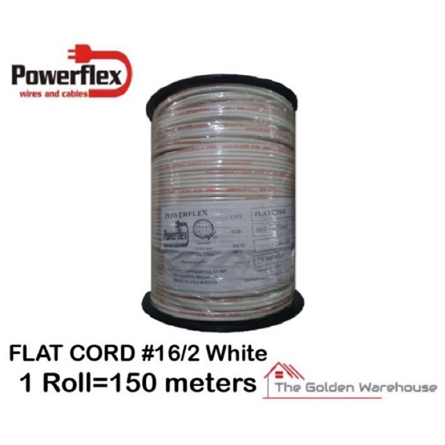 Powerflex Flat Cord Wire 16/2 (1.25mm2) 150 meters Shopee Philippines