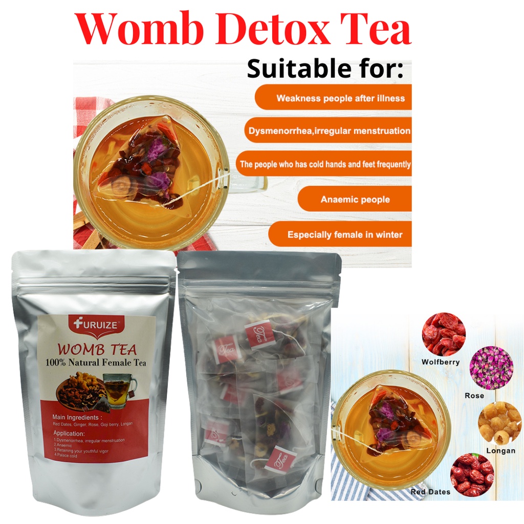 Detox Womb Tea (10 tea bags/pack) For Irregular Menstruation Herbal Warming Tea for Womb