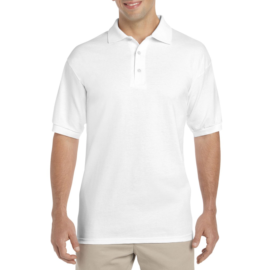 white dri fit polo