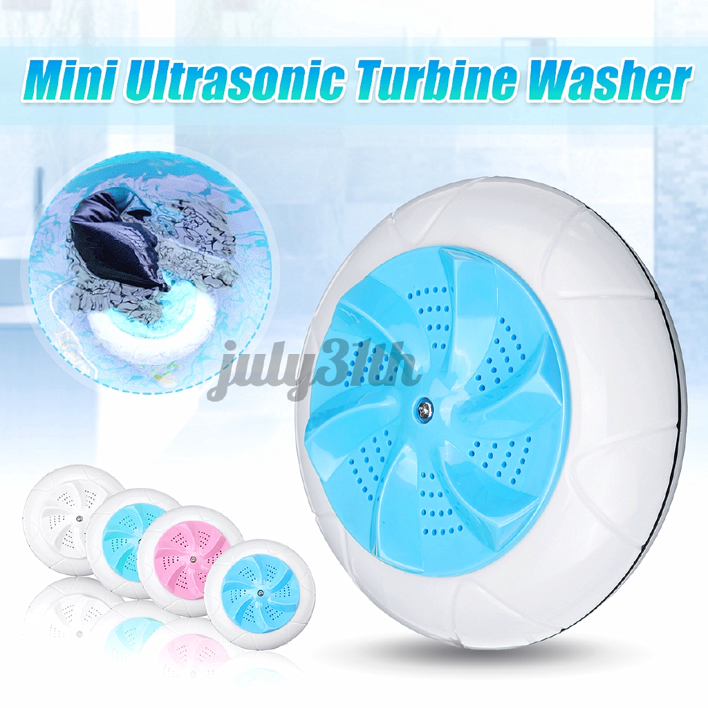 1Pcs Portable Mini Ultrasonic Turbine Washer Washing Machine with Doubleside Suction Cup for