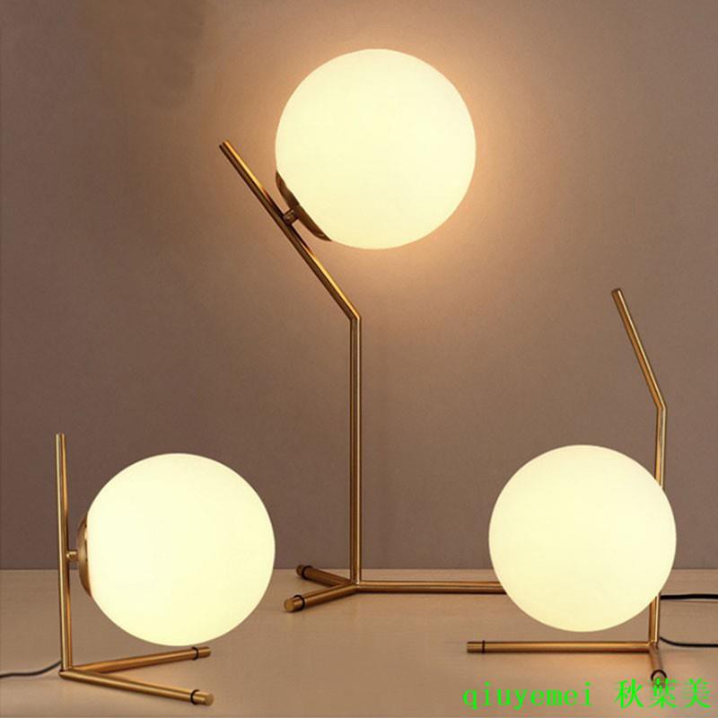 Nordic Glass Ball Desk Table Lamp Light 