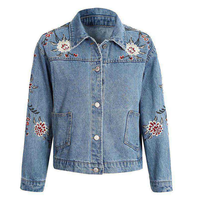 jean jacket with flowers