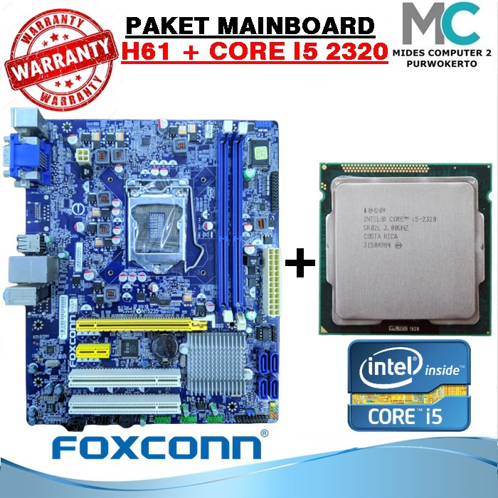 Lga Mobo Package 1155 H61 Foxcon And Processor Core I5 23 Shopee Philippines