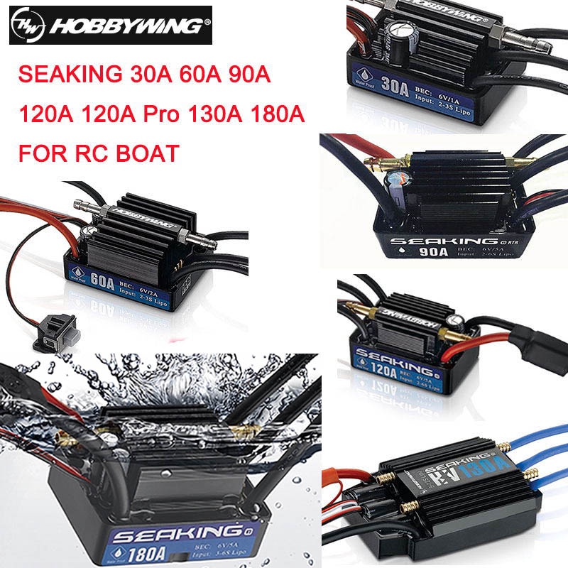 Hobbywing Seaking 180a 130a 120a 120a Pro 90a 60a 30a Brushless Motor Esc For Rc Racing Boat 5194