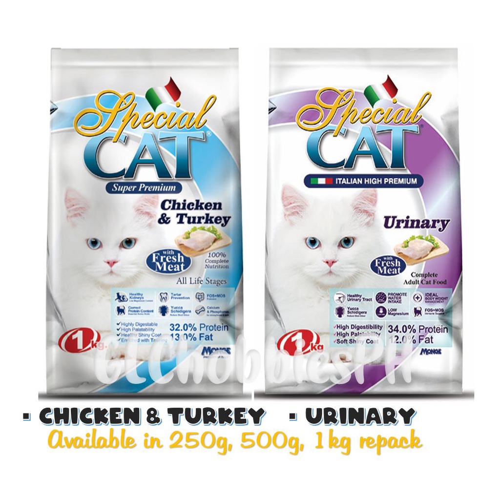 Monge Special Cat Dry Cat Food Kibble Catfood Chicken And Turkey Urinary Adult Kitten 1kg 500g 8438