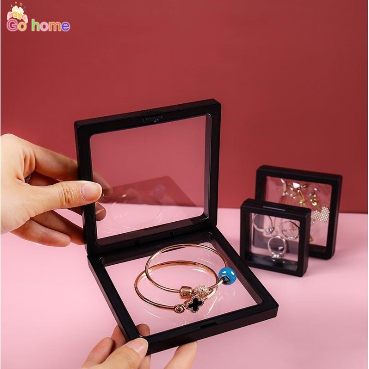 3D Transparent Jewellry Packaging Box PE Film Jewelry Display Box Ring ...