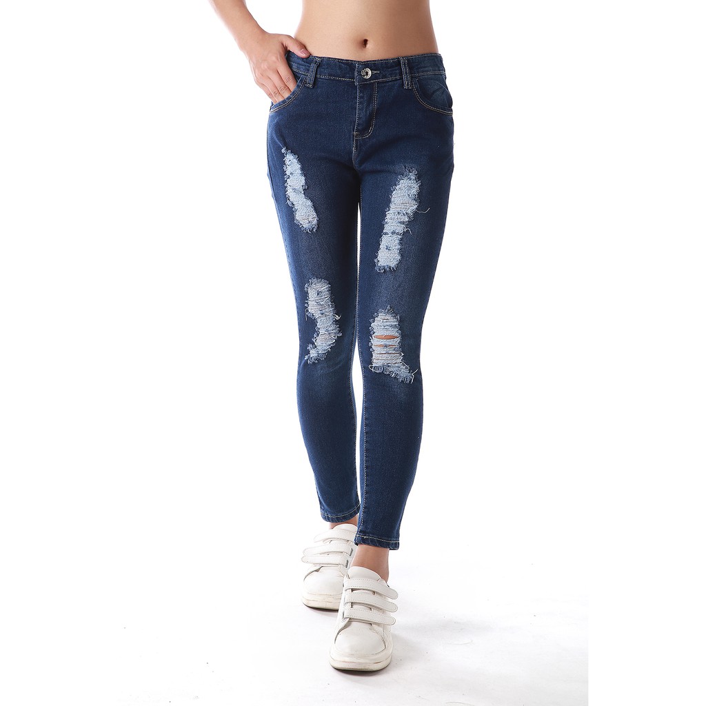 slightly ripped jeans womens