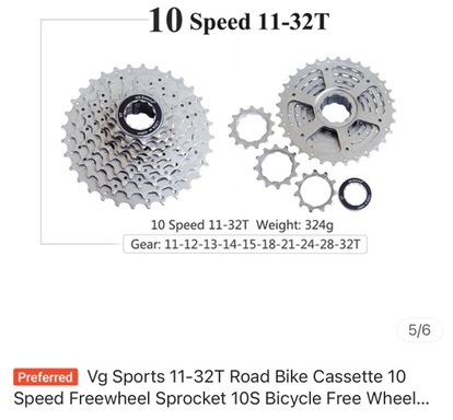 10S Road Bicycle Bike Cassette Flywheel 11-32T Sprocket Cog Cdg UtraLight 324g