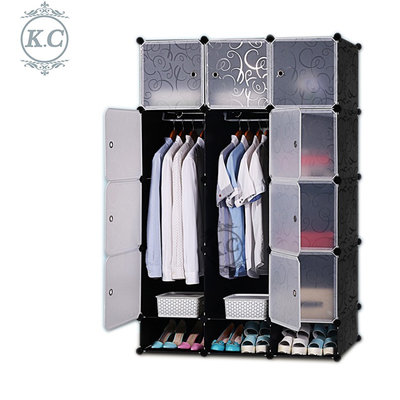 K C Good Quality Yg019 12 Grid Cubes Wardrobe Storage Cabinet With Shoe Rack Shopee Philippines