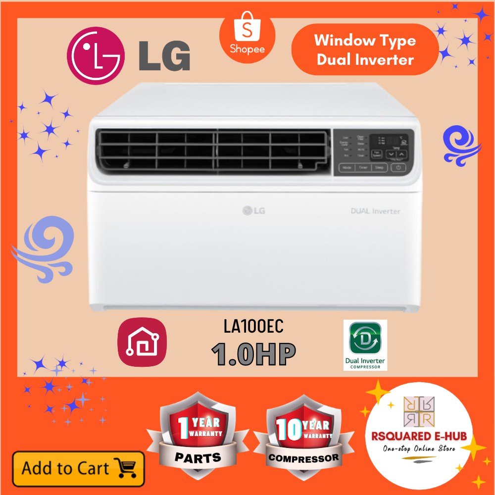 Lg Dual Inverter Window Type Aircon 1hp La100ec Shopee Philippines 8637