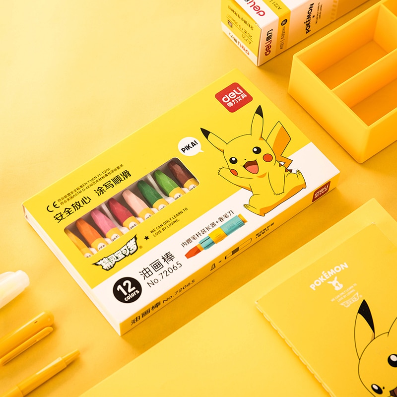 12/18 Colors Wax Crayons Oil Pastel Pokemon Pikachu Drawing Paint Graffiti  Pen For Kids School | Shopee Philippines