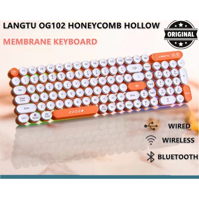 LANGTU membrane slient keyboard hollow keyboard 2.4G wireless