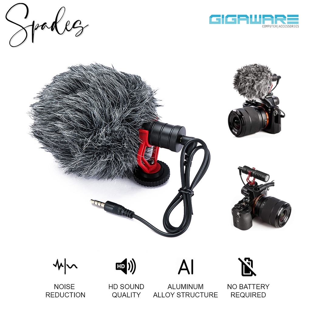 Gigaware BOYA Vlogging Microphone Noise Reduction Compatible for