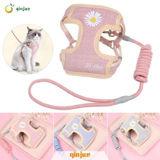 【Hot】 【In Stock】QINJUE Walking Training Cat Vest Adjustable Pet Supplies Puppy Safety Rope
