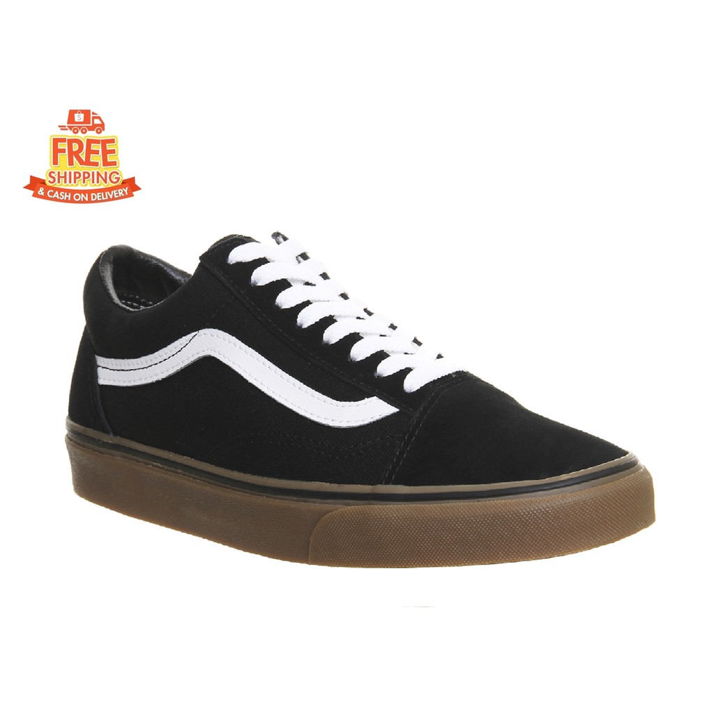 black vans with rubber sole