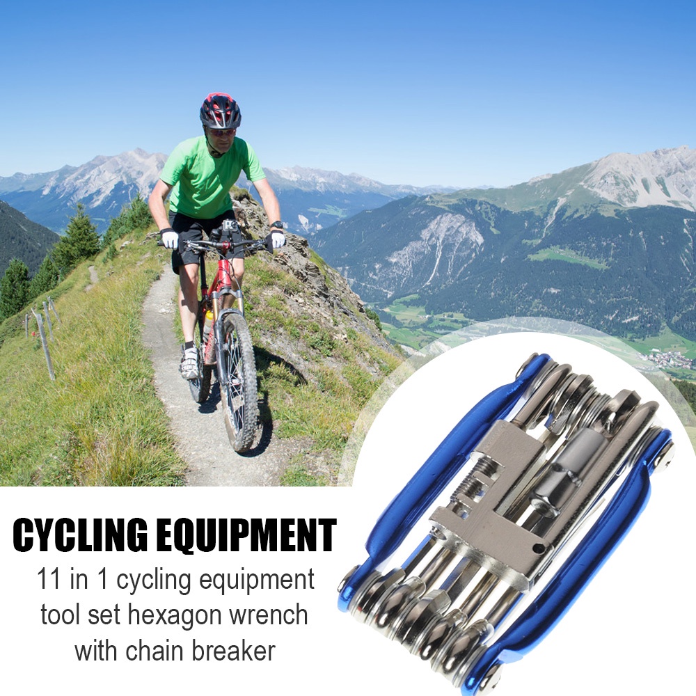 11 in 1 Bike Wrench Set Multi Tools with Chain Breaker Screwdriver