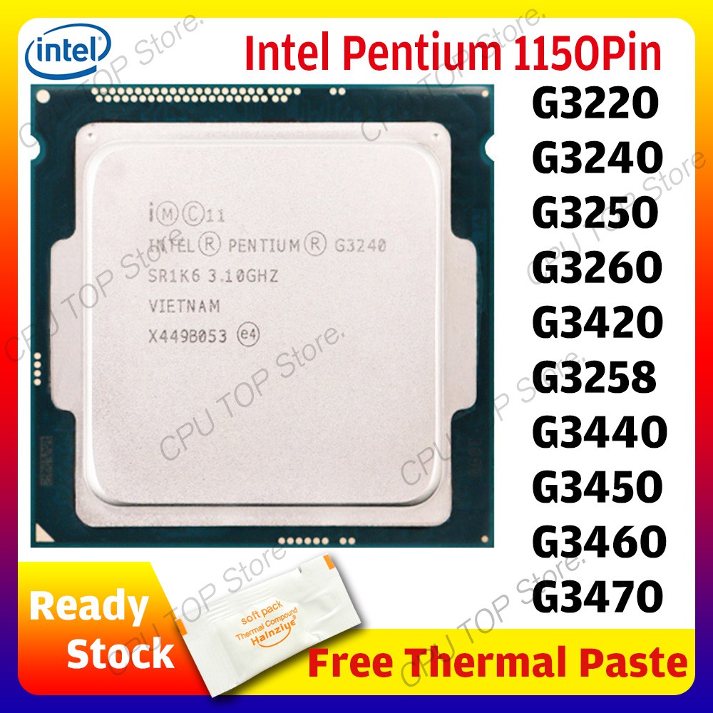 Intel Pentium G32 G3240 G3250 G3260 G34 G3258 G3440 G3450 G3460 G3470 Dual Core Cpu Processor Lga 1150 Pin Shopee Philippines