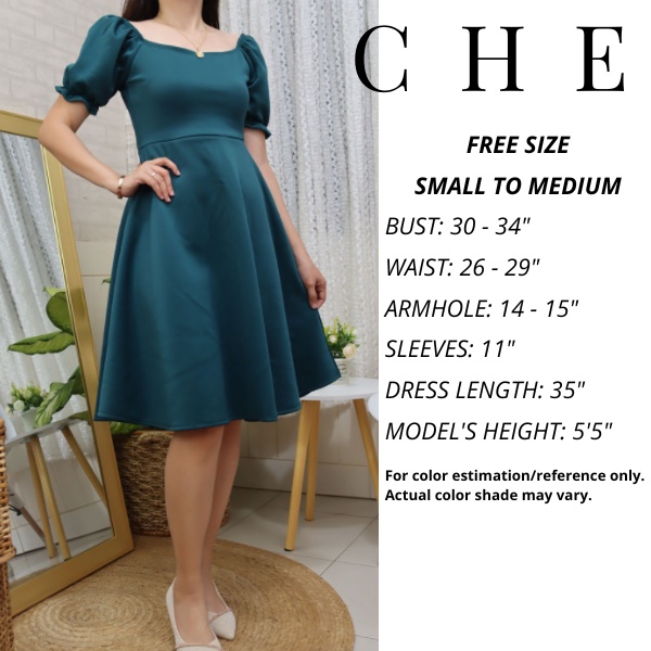 CHE NEOPRENE DRESS PWEDENG OFF SHOULDER SEMI FORMAL OFFICE WEAR SMALL