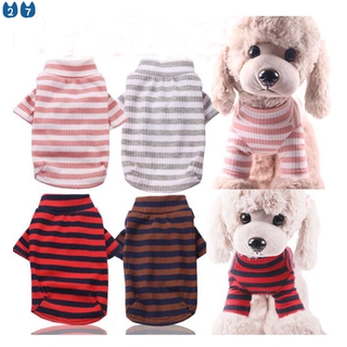 『27Pets』4 Colors Stripped Dog Hoodie Pet Puppy Clothes Elasticity Cotton Bottoming Hoodies Clothes For Dogs Pug Poodle