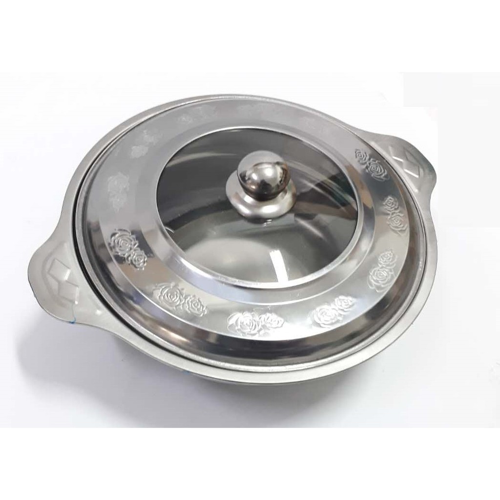 ROUND FOOD WARMER STAINLESS STEEL WITH COMBINED COVER ( 5840 ) Shopee