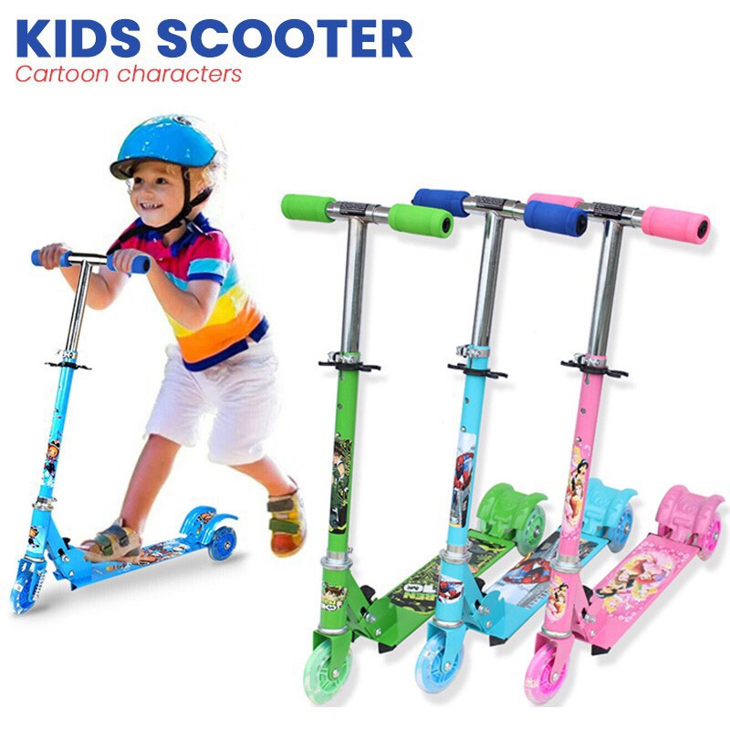 Character Kids Scooters with Lights on Wheels Durable and Light Weight