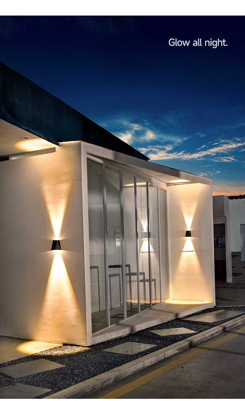 Solar Led Light Outdoor Up Down Wall Lamp Exterior Garden Decoration ...