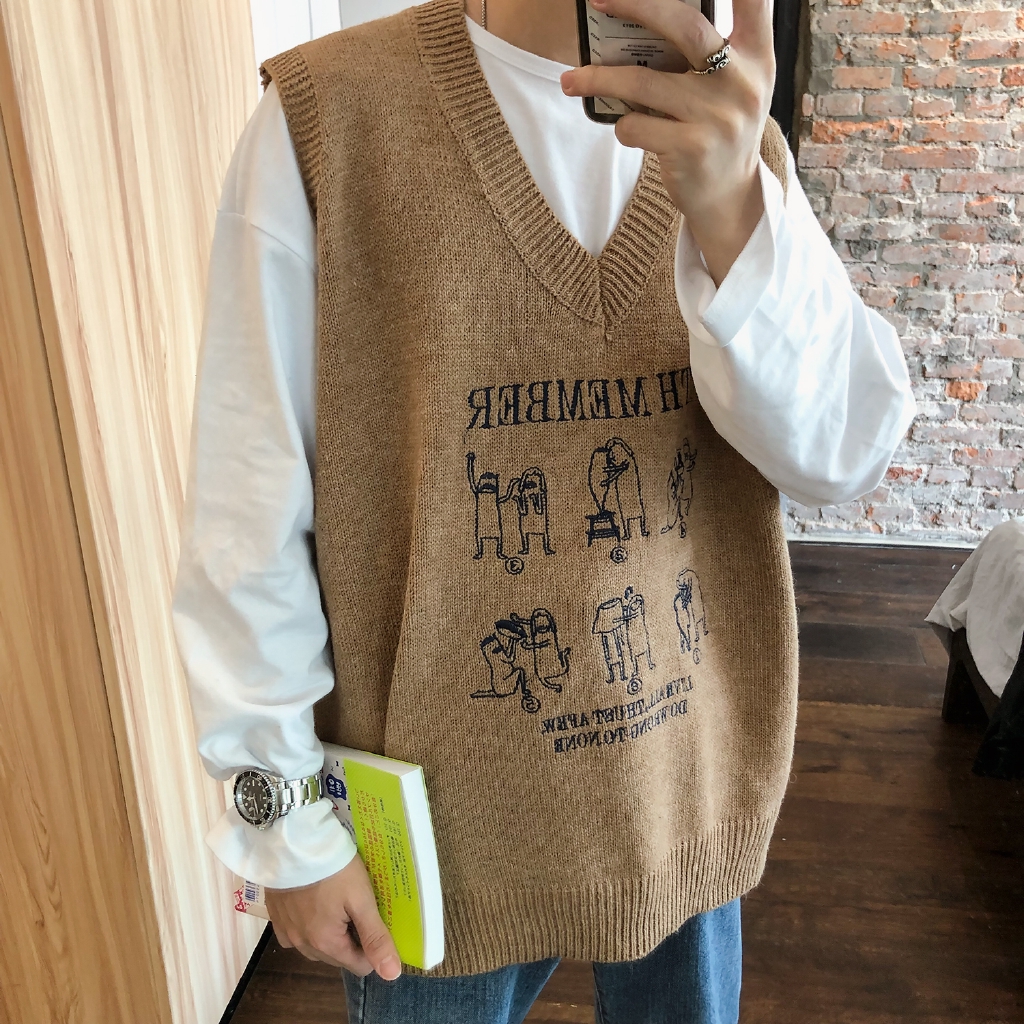 korean knitted vest