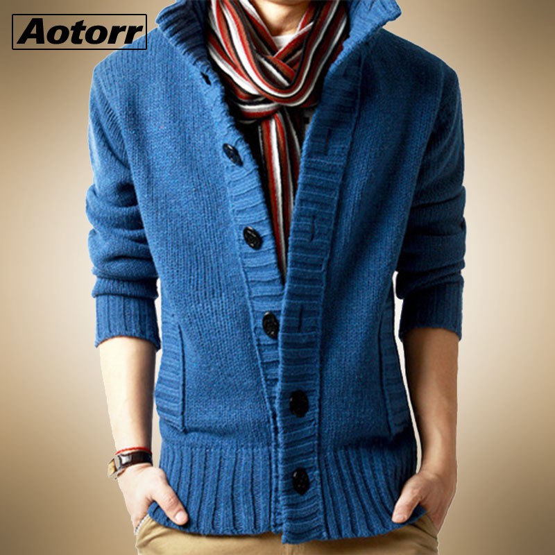 mens casual cardigan sweater